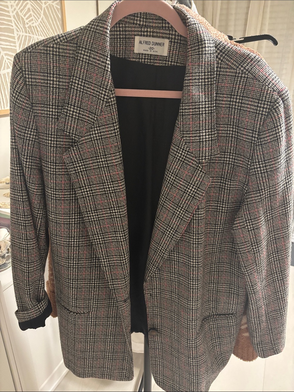 Alfred Dunner Plaid Blazer with Subtle Pink Accents
